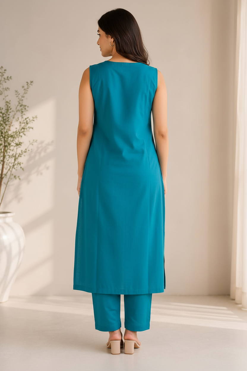 Teal Blue Kurta Set