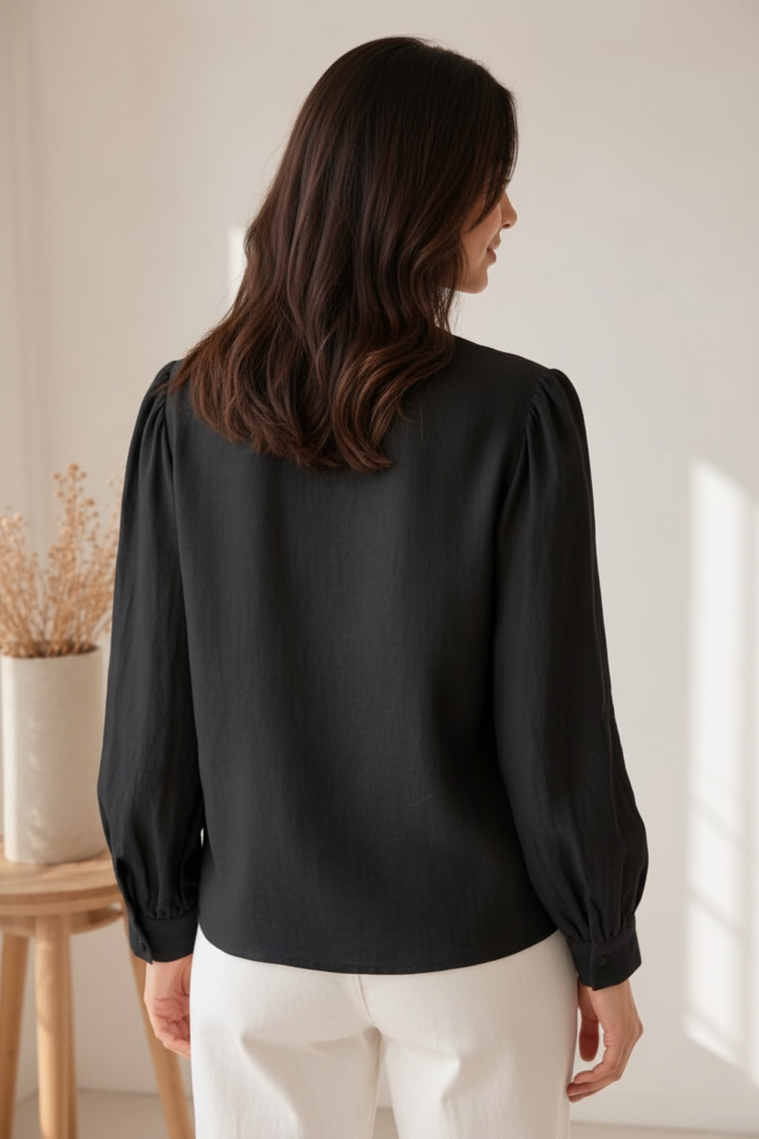 Lace work black top