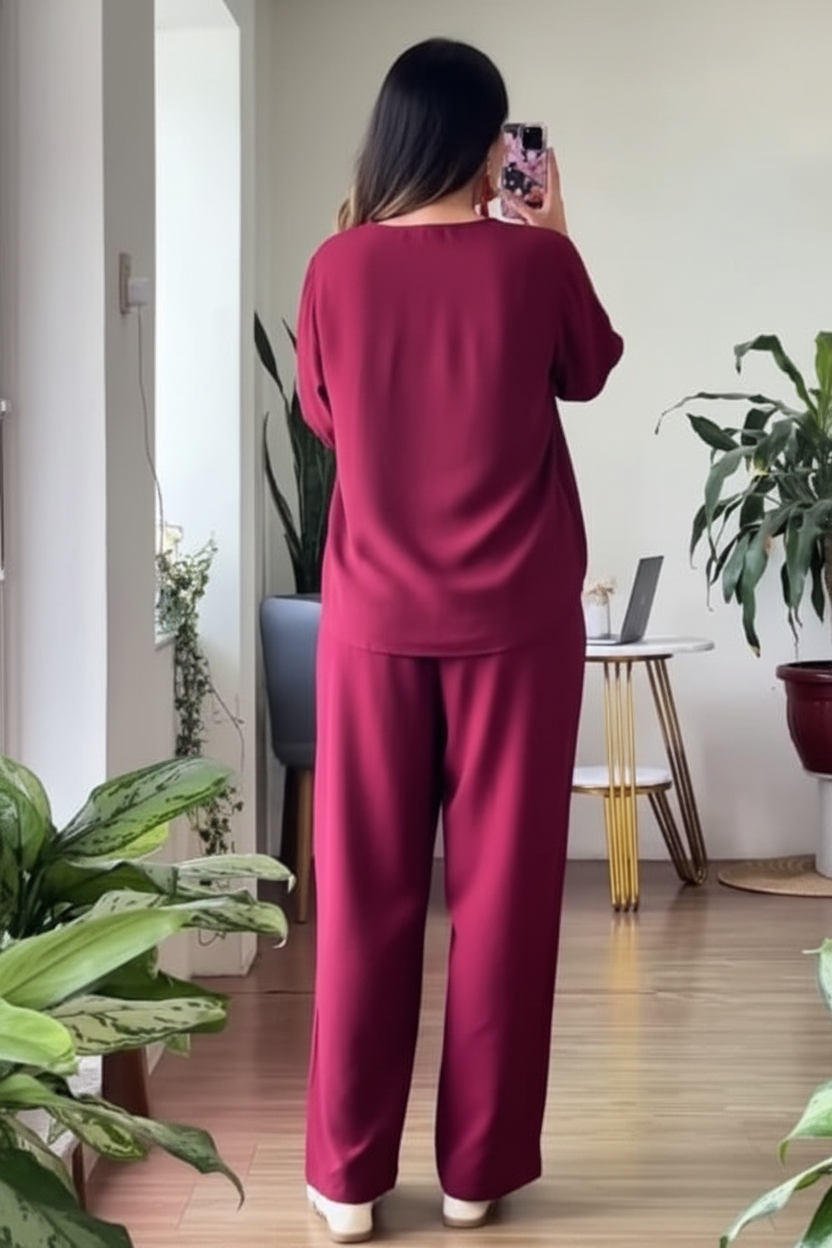 Burgandy Co-Ord Set