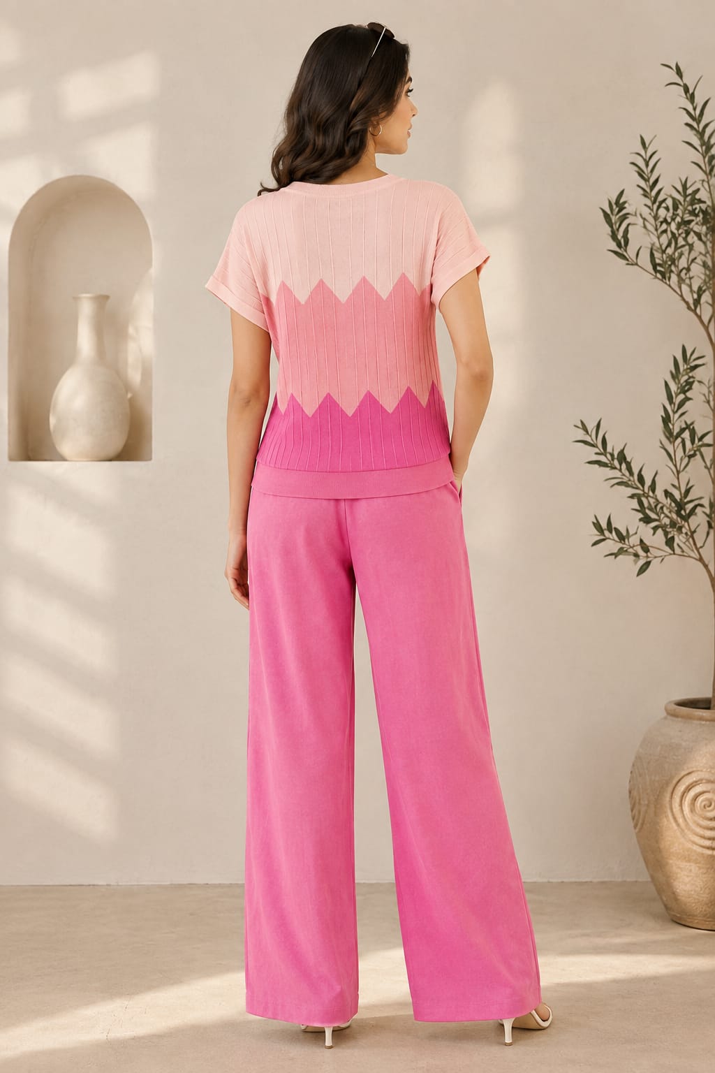 Pink knitted Co-Ord Set