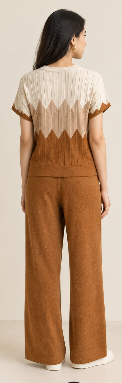 Brown knitted Co-Ord Set
