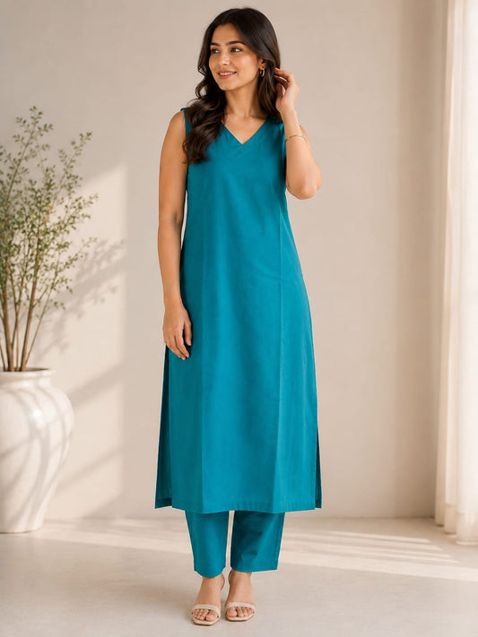 Teal Blue Kurta Set