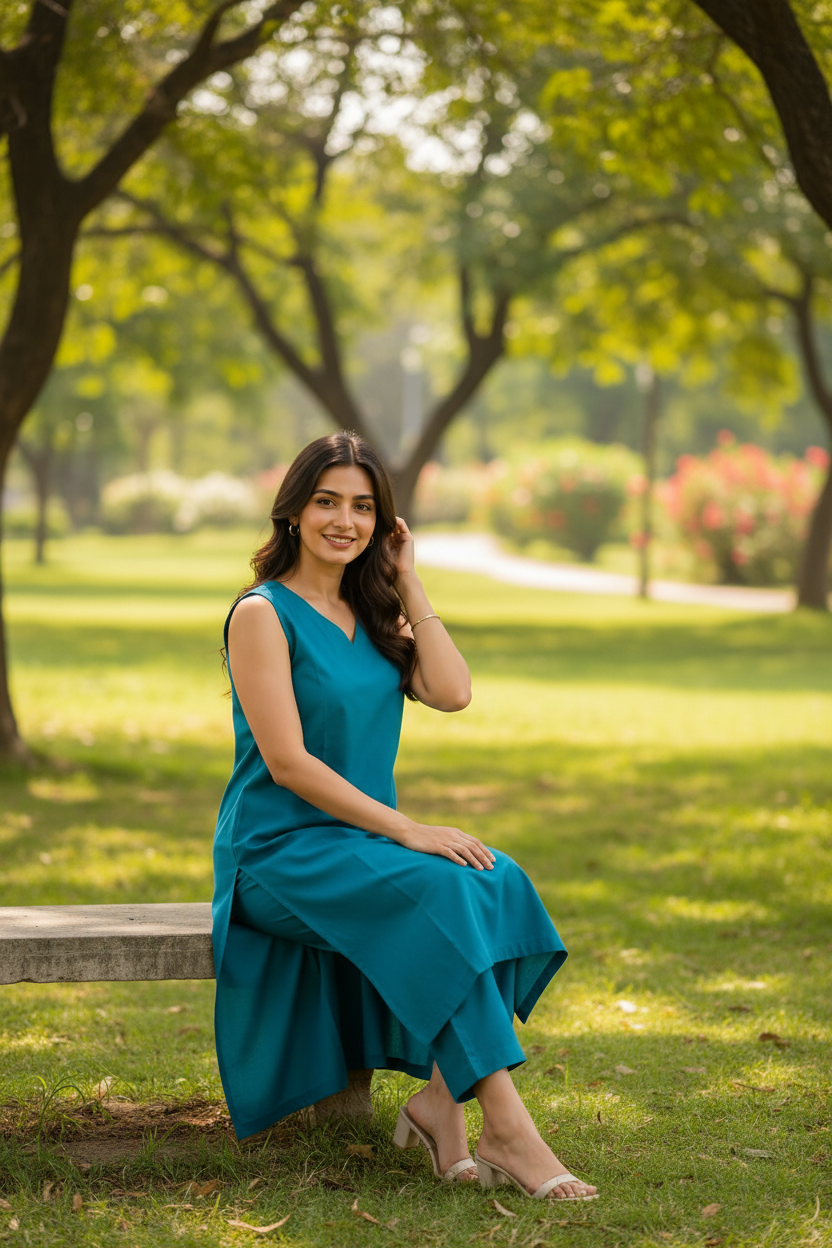 Teal Blue Kurta Set