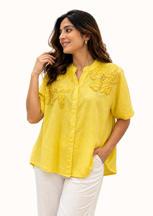 Yellow Sequin Top