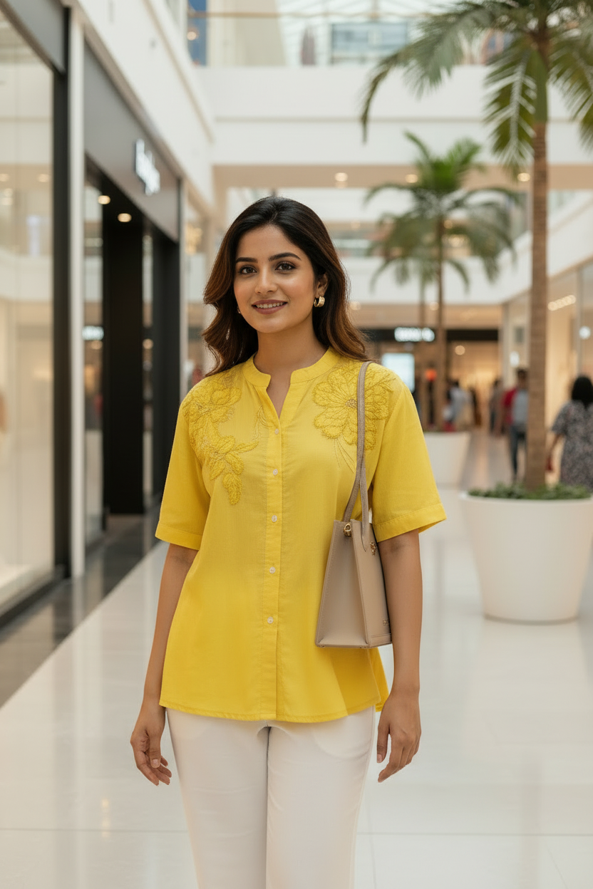 Yellow Sequin Top