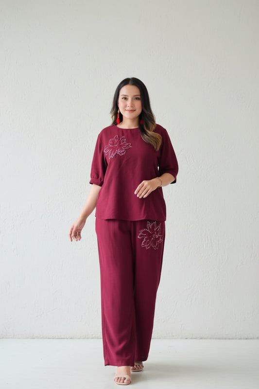Burgandy Co-Ord Set