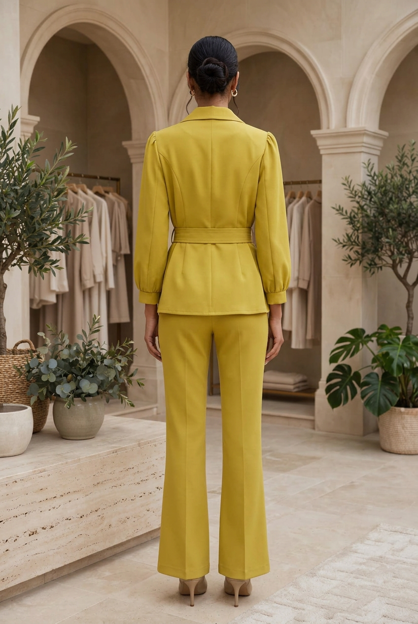 Belted Peplum Blazer Co-Ord Set