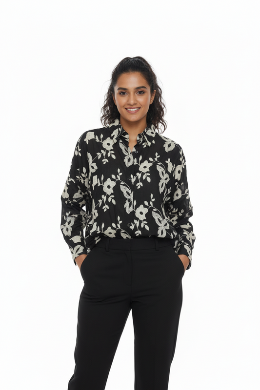 Black Embroidered Shirt