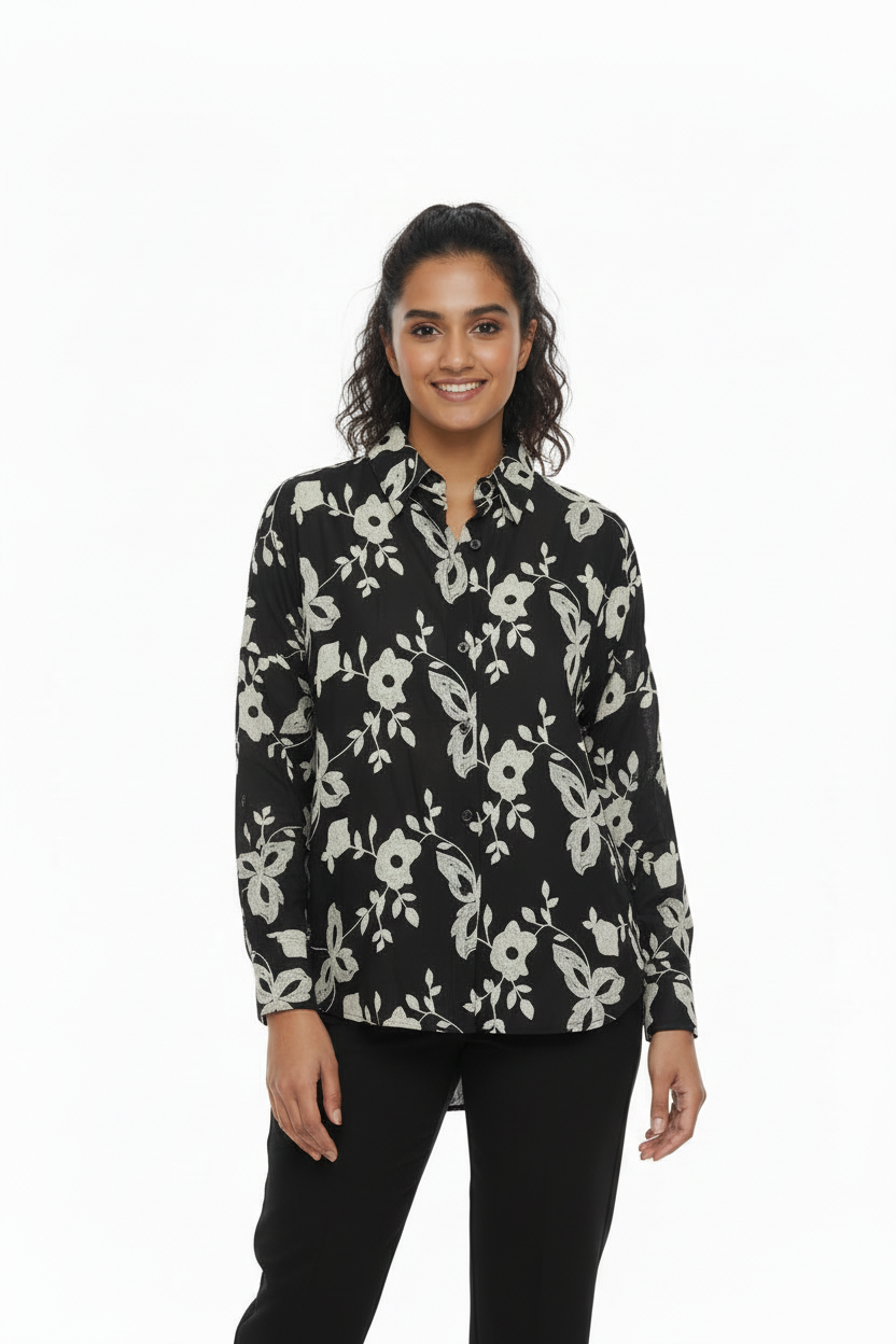 Black Embroidered Shirt