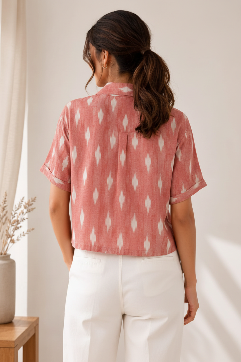 Pink  collar top